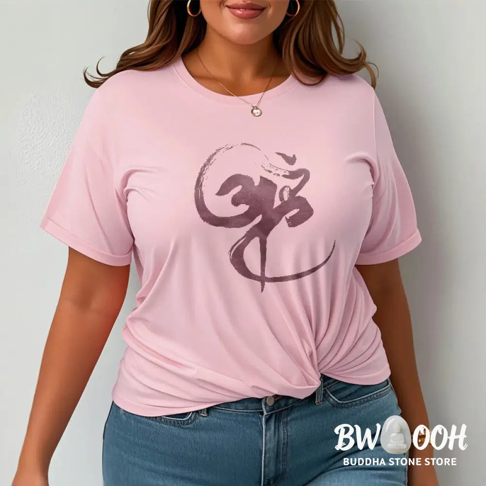 Buddha Stones Om Design Cotton Tee T-shirt - T-Shirts