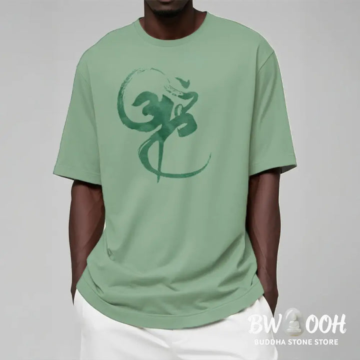 Buddha Stones Om Design Cotton Tee T-shirt - T-Shirts