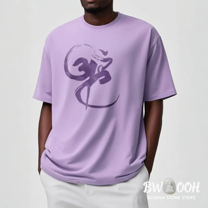 Buddha Stones Om Design Cotton Tee T-shirt - T-Shirts