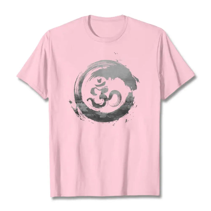 Buddha Stones Om Lotus Cotton Tee T-shirt - LightPink / S - T-Shirts