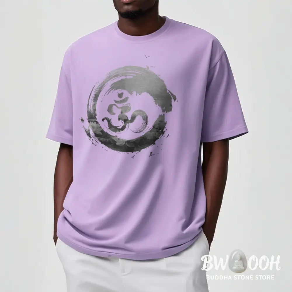 Buddha Stones Om Lotus Cotton Tee T-shirt - T-Shirts