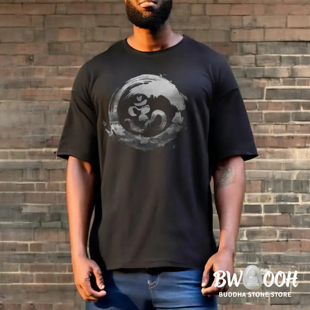 Buddha Stones Om Lotus Cotton Tee T-shirt - T-Shirts