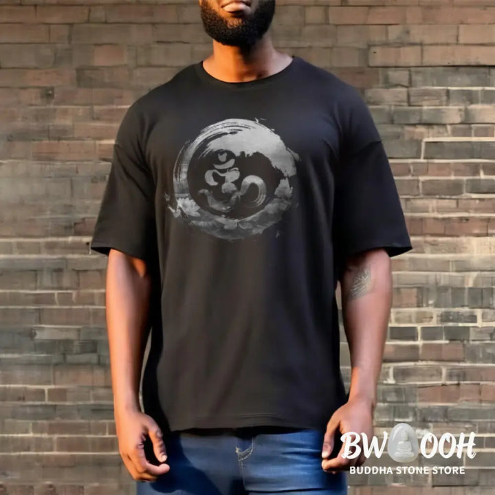 Buddha Stones Om Lotus Cotton Tee T-shirt - T-Shirts