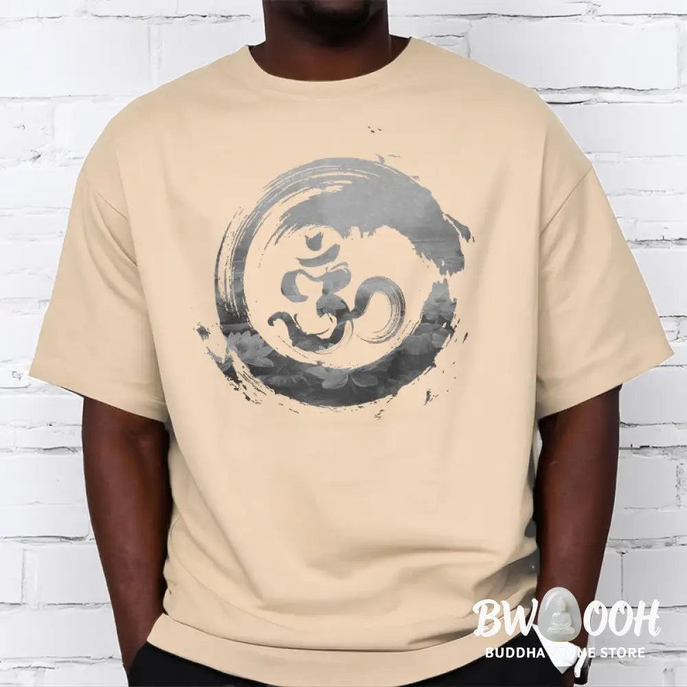 Buddha Stones Om Lotus Cotton Tee T-shirt - T-Shirts