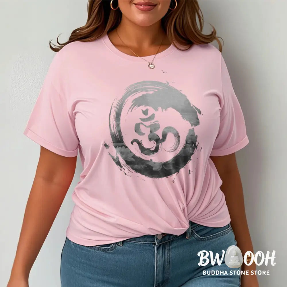 Buddha Stones Om Lotus Cotton Tee T-shirt - T-Shirts