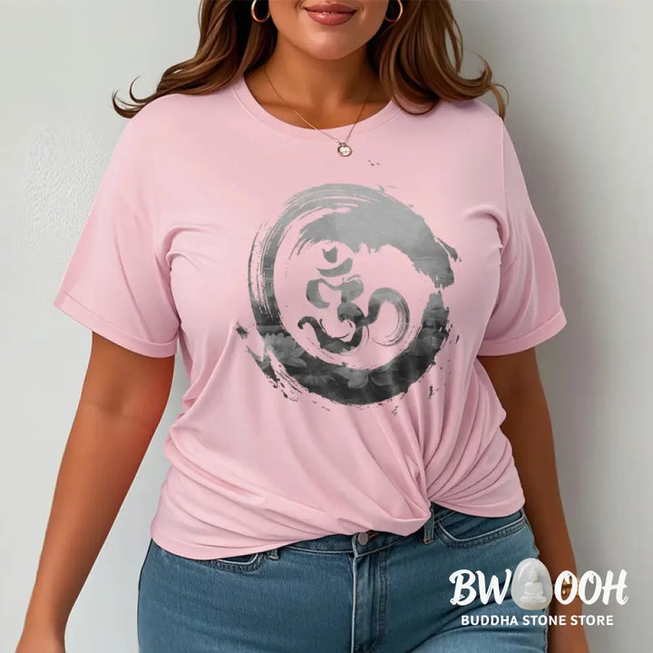 Buddha Stones Om Lotus Cotton Tee T-shirt - T-Shirts