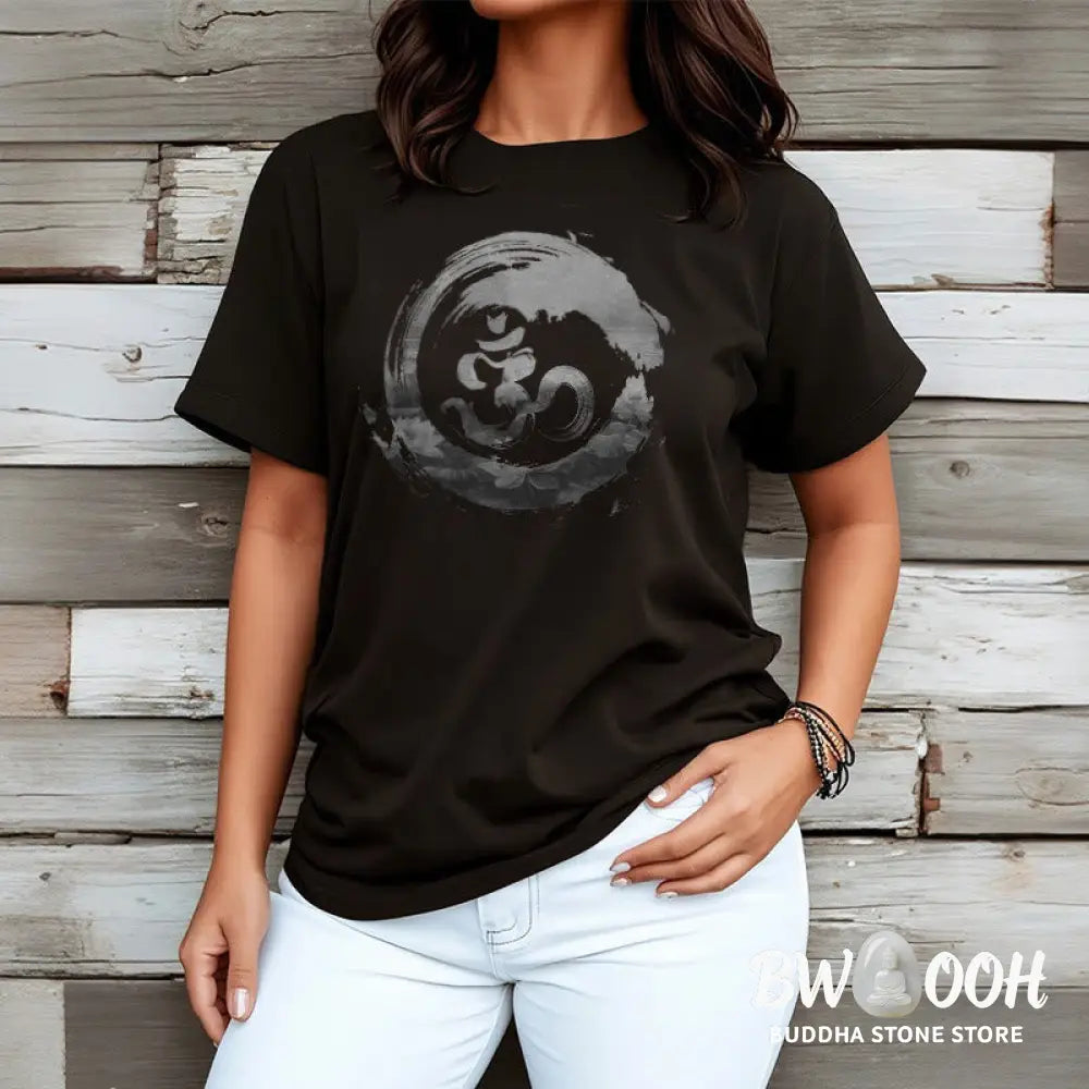 Buddha Stones Om Lotus Cotton Tee T-shirt - T-Shirts