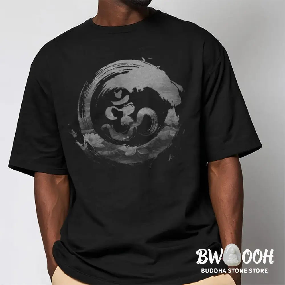 Buddha Stones Om Lotus Cotton Tee T-shirt - T-Shirts