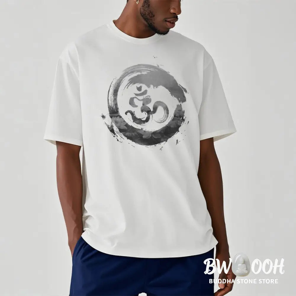 Buddha Stones Om Lotus Cotton Tee T-shirt - T-Shirts