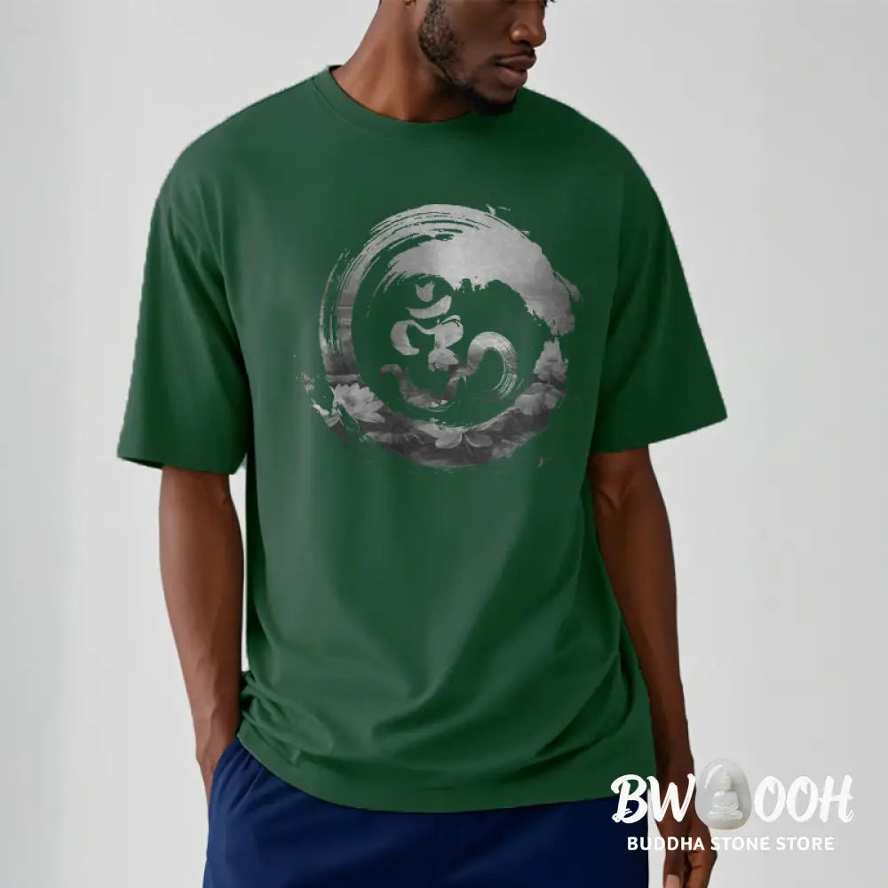 Buddha Stones Om Lotus Cotton Tee T-shirt - T-Shirts