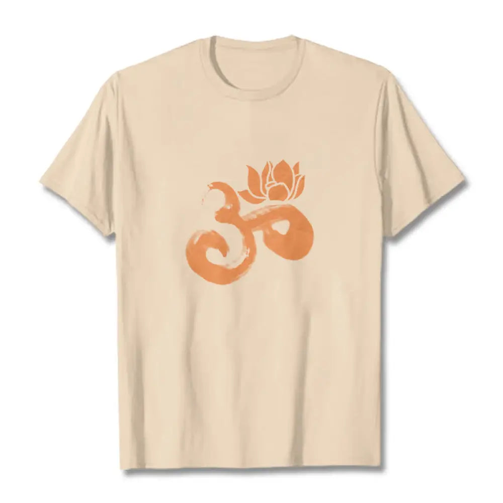 BWOOOH lotus print yoga pants - OM Lotus Flower Cotton Tee T-shirt
