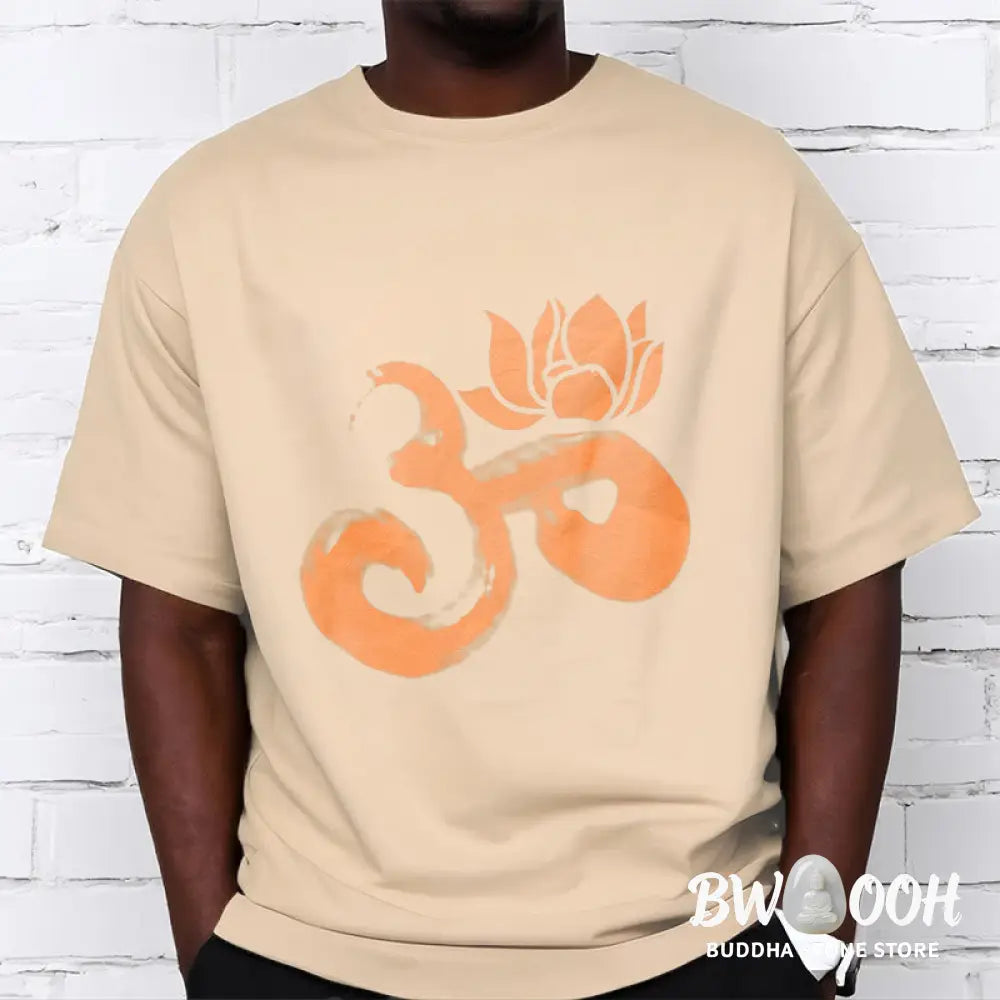 Buddha Stones OM Lotus Flower Cotton Tee T-shirt - T-Shirts