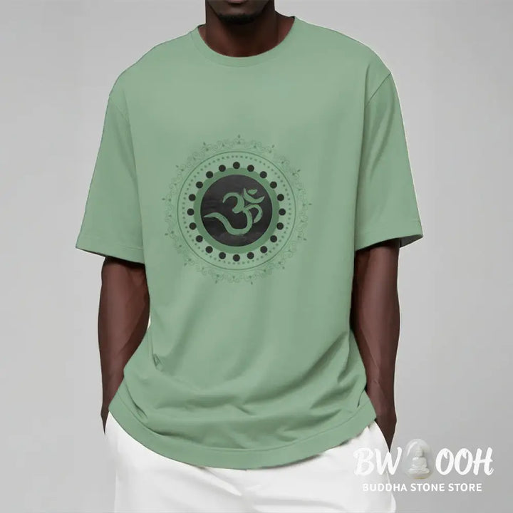 Buddha Stones Om Mandala Pattern Cotton Tee T-shirt - T-Shirts
