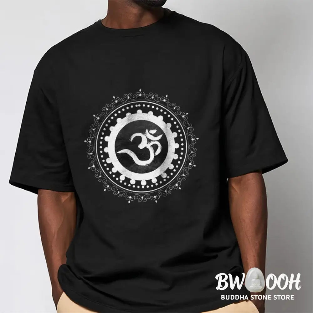 Buddha Stones Om Mandala Pattern Cotton Tee T-shirt - T-Shirts
