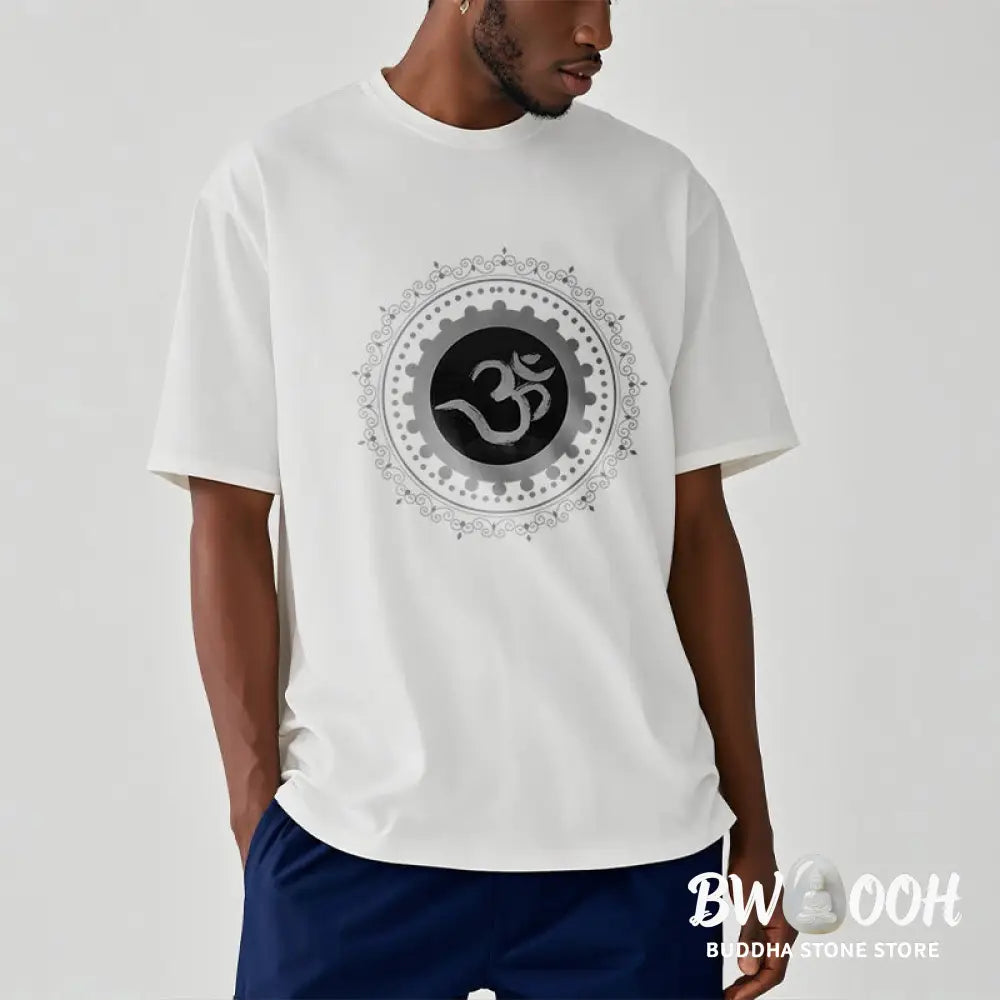 Buddha Stones Om Mandala Pattern Cotton Tee T-shirt - T-Shirts