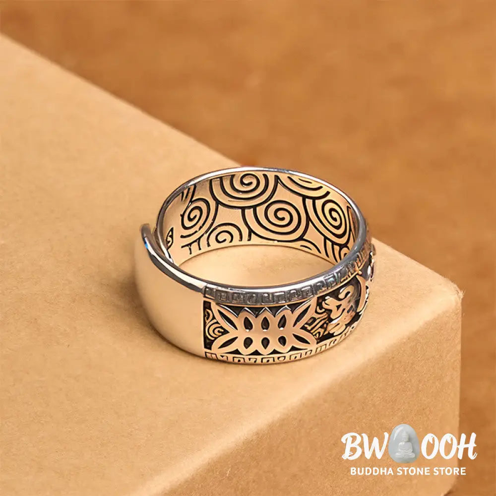 Buddha Stones Om Mani Padme Hum Copper Adjustable Wealth Ring - Copper(Wealth♥Luck) - Ring