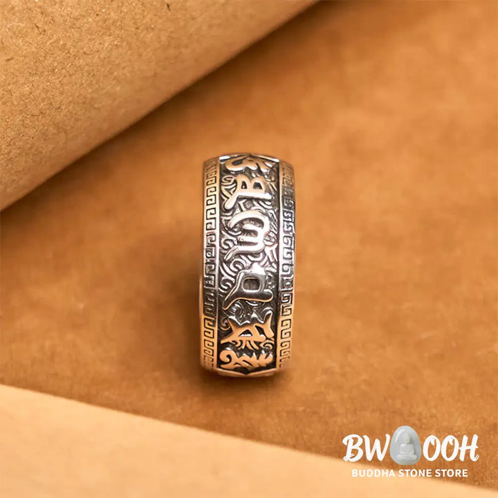 Buddha Stones Om Mani Padme Hum Copper Adjustable Wealth Ring - Copper(Wealth♥Luck) - Ring