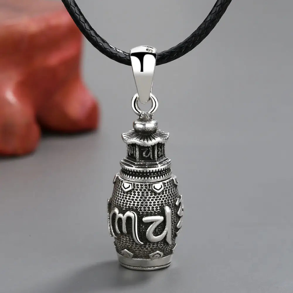 Buddha Stones Om Mani Padme Hum Copper Creativity Necklace Pendant - BWOOOH - Six True Words Necklace Pendant(with