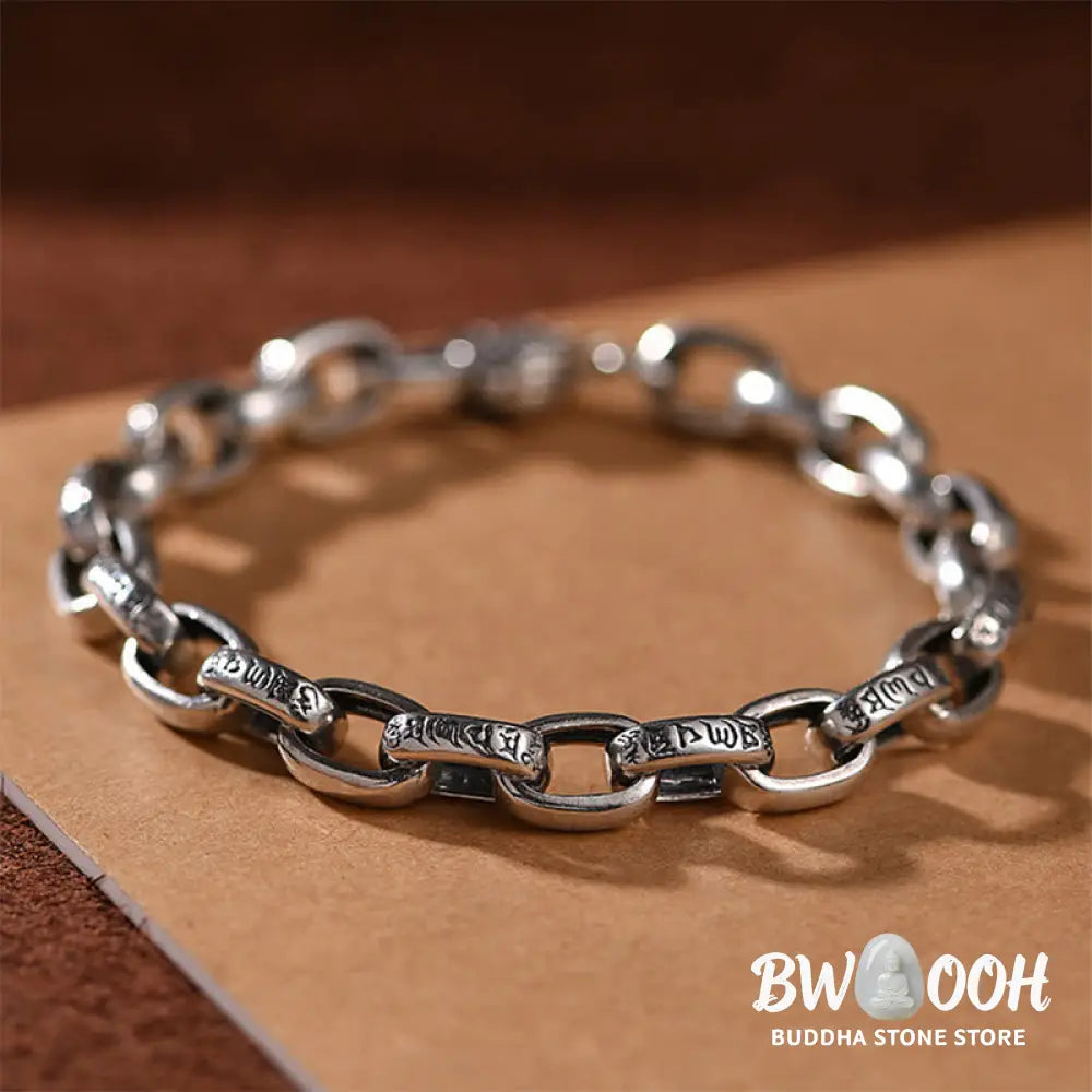 Buddha Stones Om Mani Padme Hum Double Dorje Copper Engraved Wisdom Bracelet - BWOOOH - Bracelet