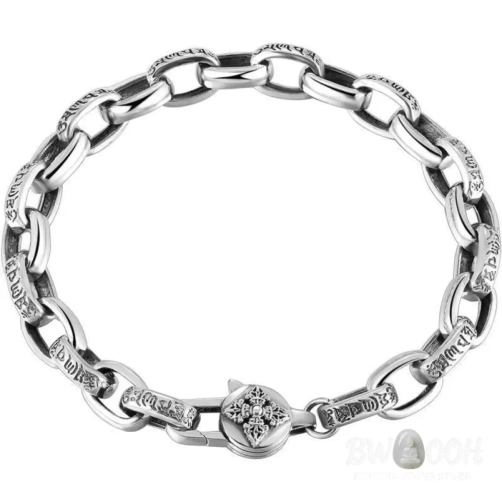 Buddha Stones Om Mani Padme Hum Double Dorje Copper Engraved Wisdom Bracelet - BWOOOH - Bracelet