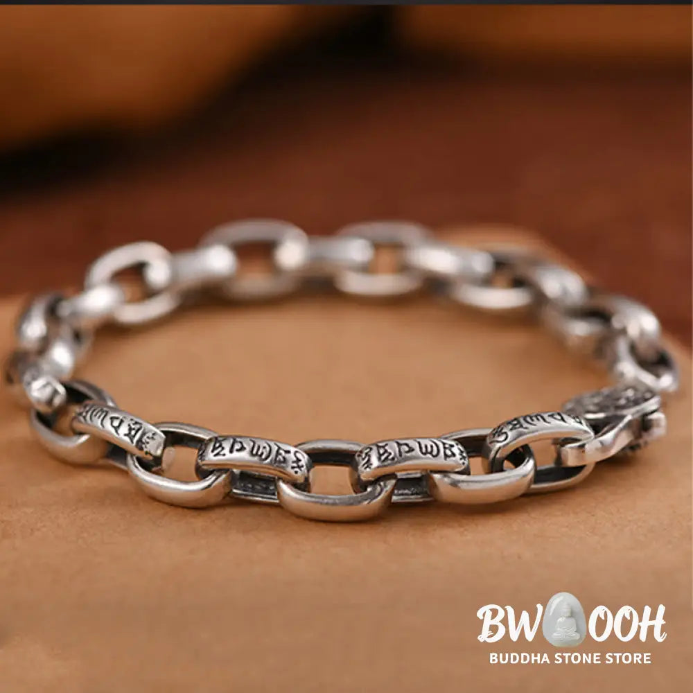 Buddha Stones Om Mani Padme Hum Double Dorje Copper Engraved Wisdom Bracelet - BWOOOH - Bracelet