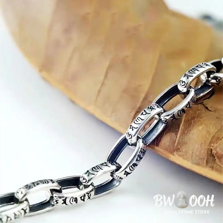 Buddha Stones Om Mani Padme Hum Double Dorje Copper Engraved Wisdom Bracelet - BWOOOH - Bracelet