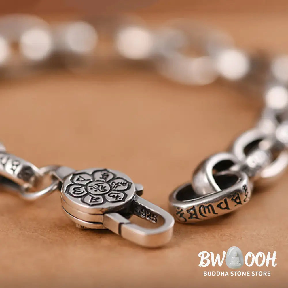 Buddha Stones Om Mani Padme Hum Double Dorje Copper Engraved Wisdom Bracelet - BWOOOH - Bracelet