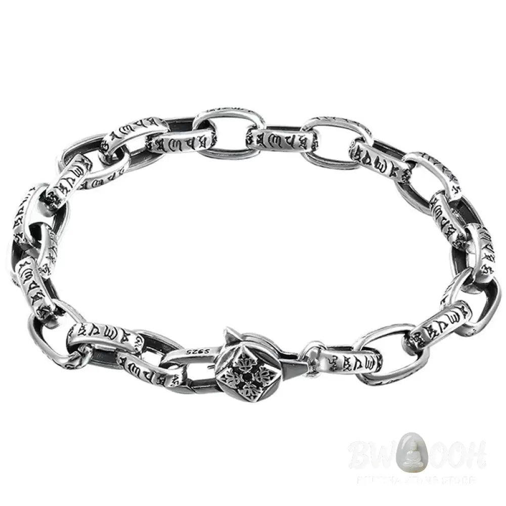 Buddha Stones Om Mani Padme Hum Double Dorje Copper Engraved Wisdom Bracelet - BWOOOH - Bracelet