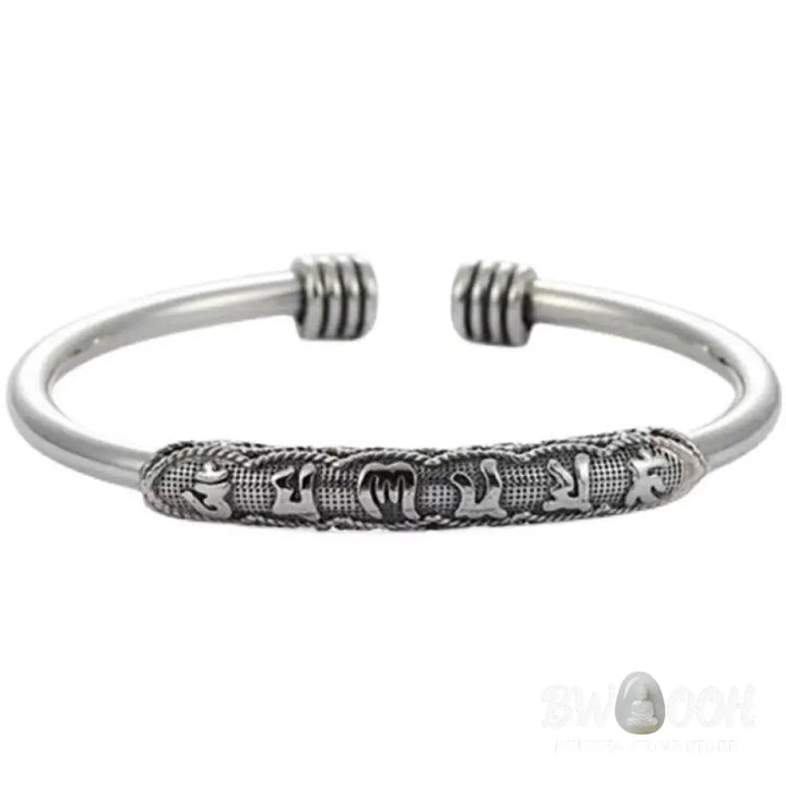 Buddha Stones Om Mani Padme Hum Engraved Peace Cuff Bracelet Bangle - Om Mani Padme Hum(Love♥Focus) - Bracelet Bangle