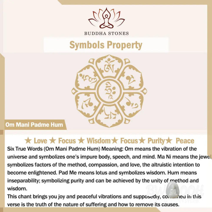 Buddha Stones Om Mani Padme Hum Engraved Peace Cuff Bracelet Bangle - Om Mani Padme Hum(Love♥Focus) - Bracelet Bangle