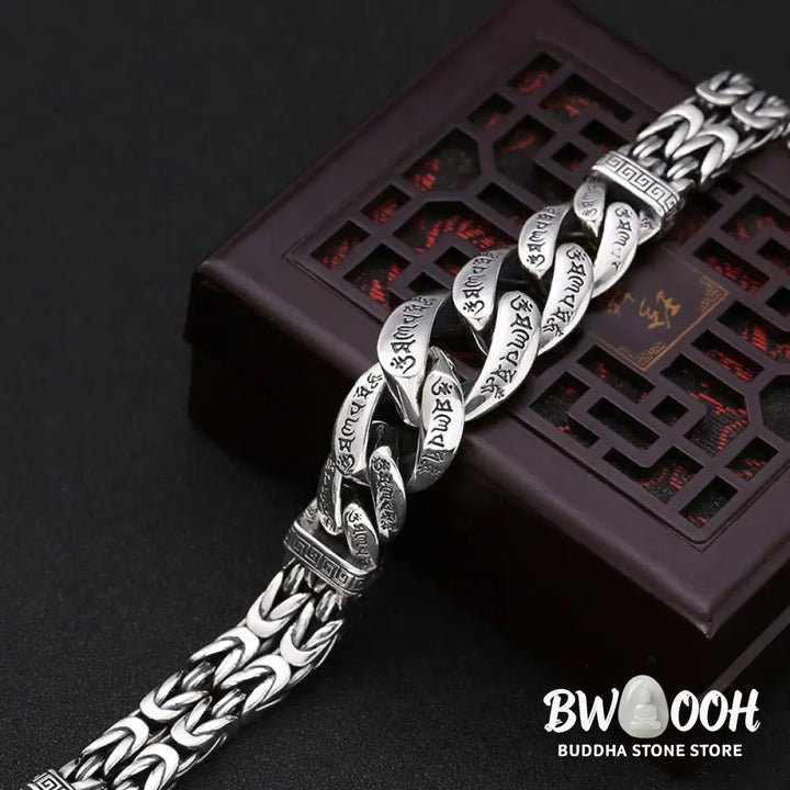 Buddha Stones Om Mani Padme Hum Engraved Peace Purity Bracelet - Bracelet