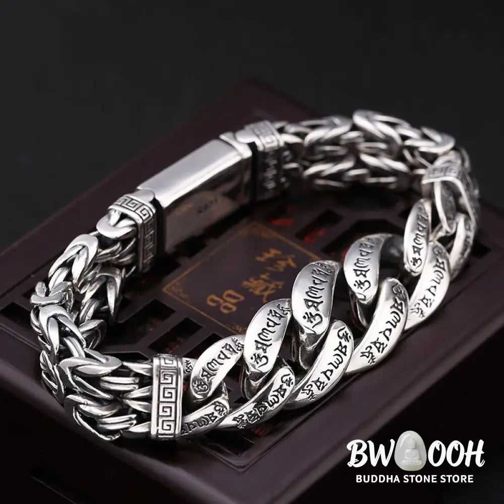 Buddha Stones Om Mani Padme Hum Engraved Peace Purity Bracelet - Bracelet