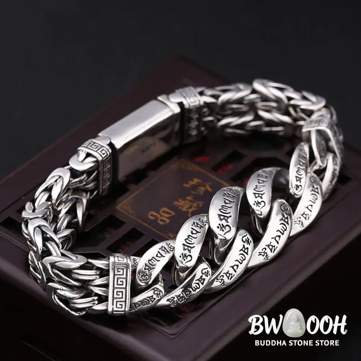 Buddha Stones Om Mani Padme Hum Engraved Peace Purity Bracelet - Bracelet