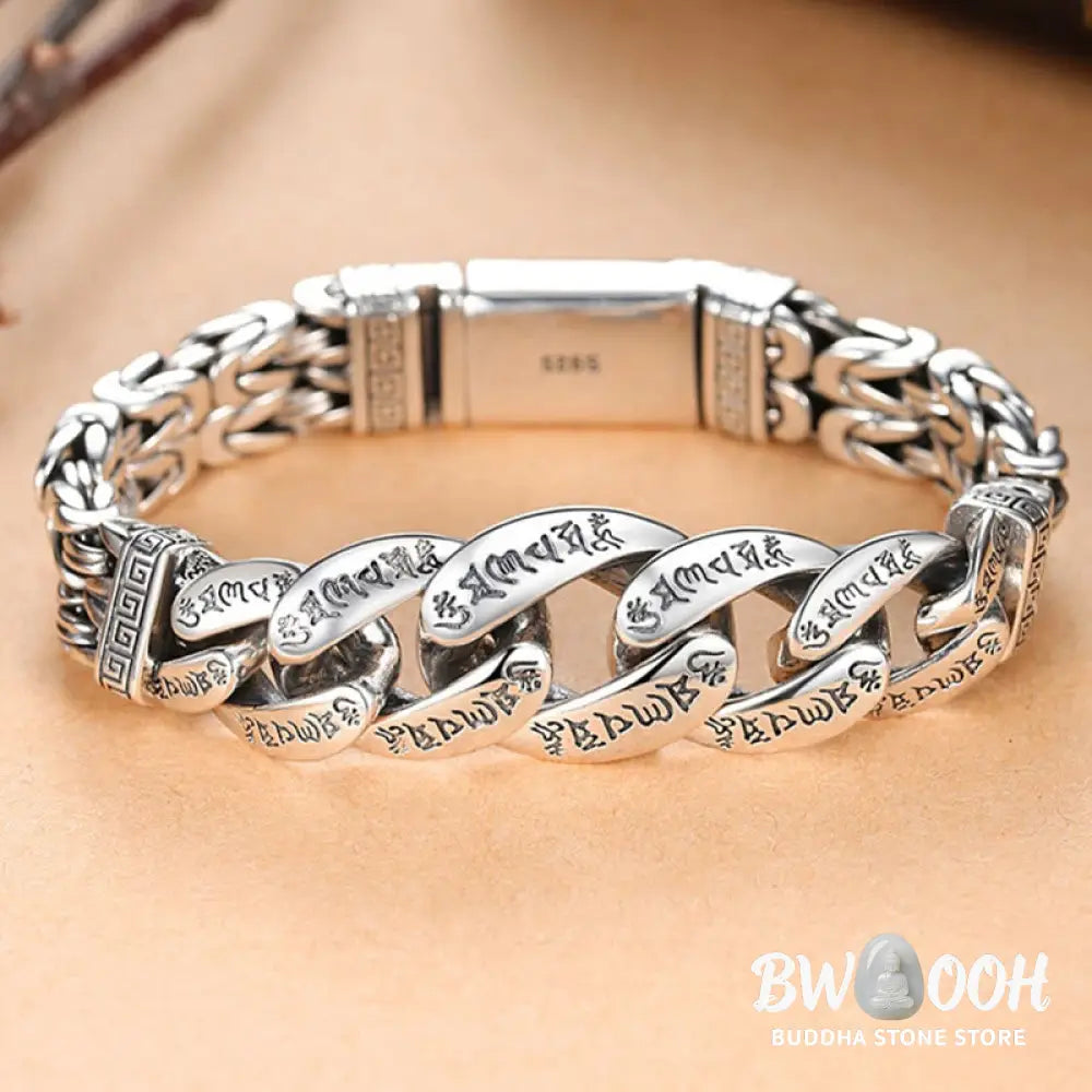 Buddha Stones Om Mani Padme Hum Engraved Peace Purity Bracelet - Bracelet