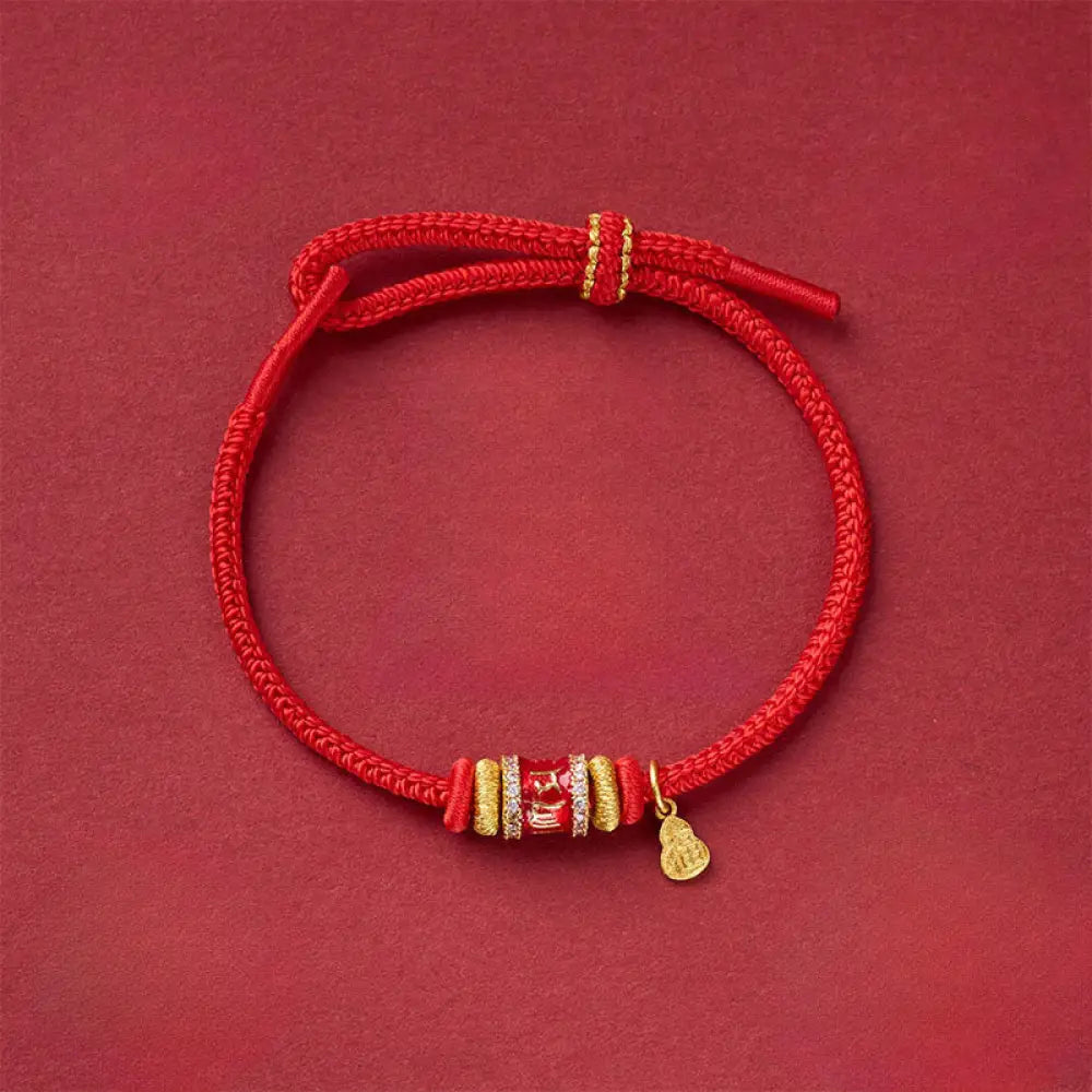 BWOOOH Om Mani Padme Hum Fu Character Copper Red String L