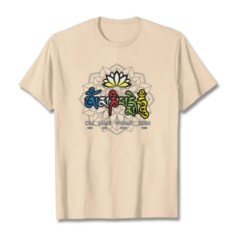BWOOOH lotus print yoga pants - Om Mani Padme Hum Lotus Tee T-shirt