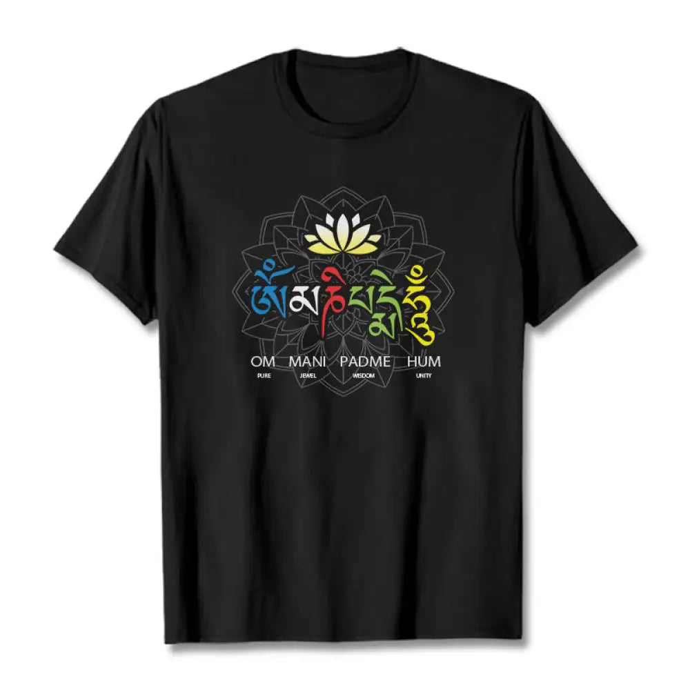 BWOOOH lotus print yoga pants - Om Mani Padme Hum Lotus Tee T-shirt