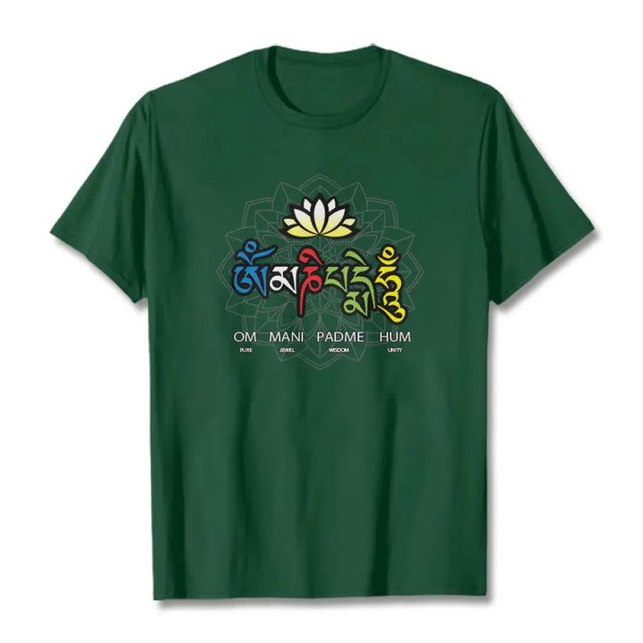 BWOOOH lotus print yoga pants - Om Mani Padme Hum Lotus Tee T-shirt