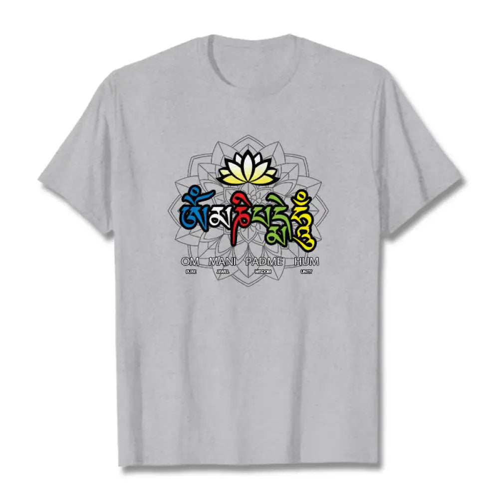 BWOOOH lotus print yoga pants - Om Mani Padme Hum Lotus Tee T-shirt