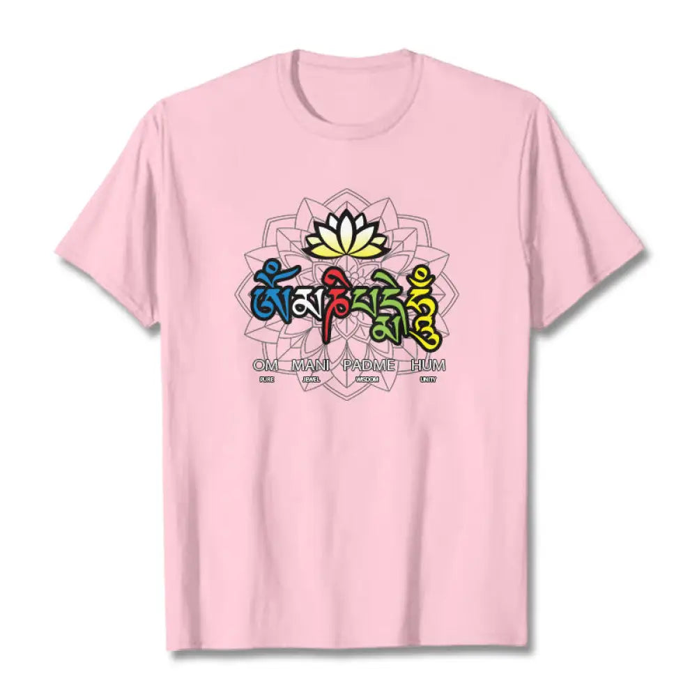 BWOOOH lotus print yoga pants - Om Mani Padme Hum Lotus Tee T-shirt