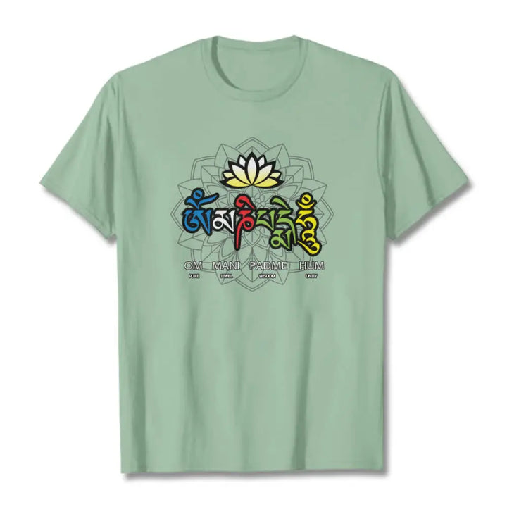 BWOOOH lotus print yoga pants - Om Mani Padme Hum Lotus Tee T-shirt