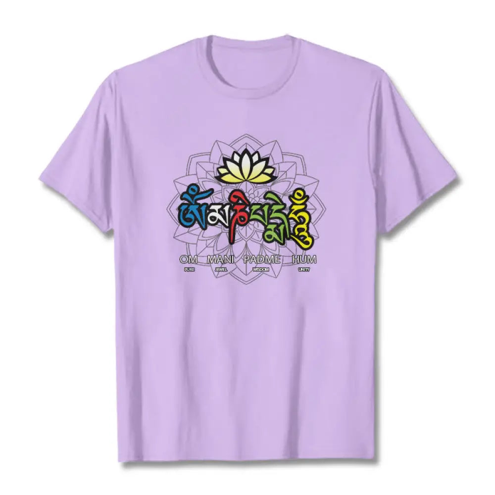 BWOOOH lotus print yoga pants - Om Mani Padme Hum Lotus Tee T-shirt