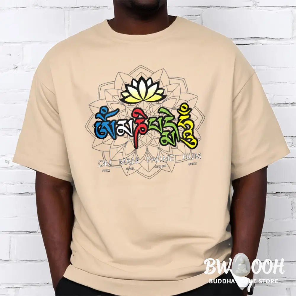 BWOOOH lotus print yoga pants - Om Mani Padme Hum Lotus Tee T-shirt