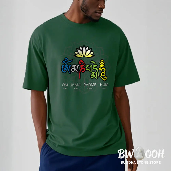 BWOOOH lotus print yoga pants - Om Mani Padme Hum Lotus Tee T-shirt