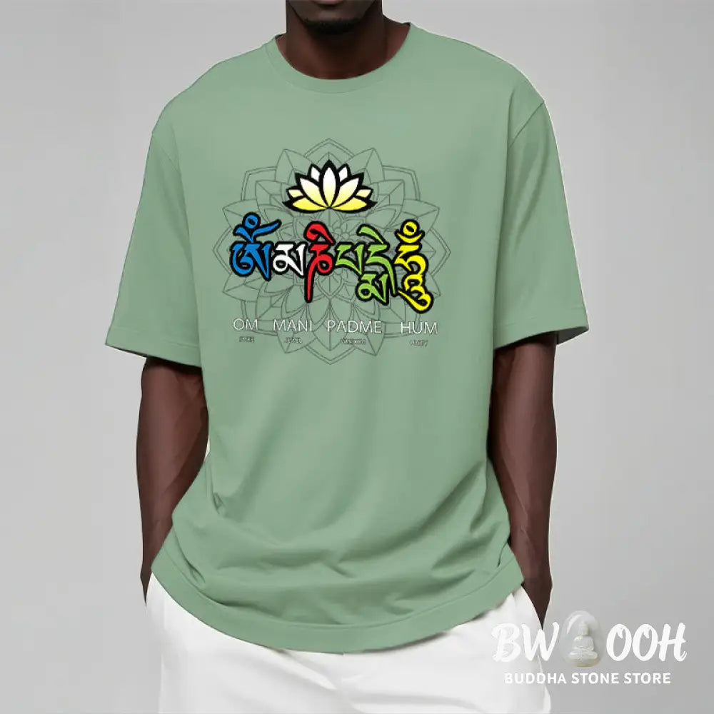 BWOOOH lotus print yoga pants - Om Mani Padme Hum Lotus Tee T-shirt