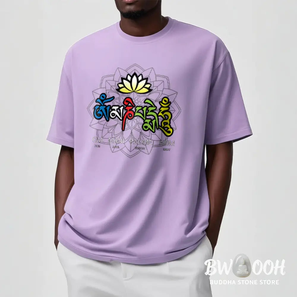 BWOOOH lotus print yoga pants - Om Mani Padme Hum Lotus Tee T-shirt