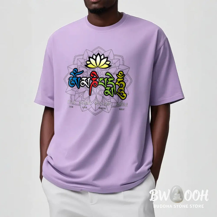 BWOOOH lotus print yoga pants - Om Mani Padme Hum Lotus Tee T-shirt