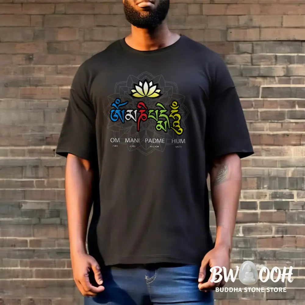BWOOOH lotus print yoga pants - Om Mani Padme Hum Lotus Tee T-shirt
