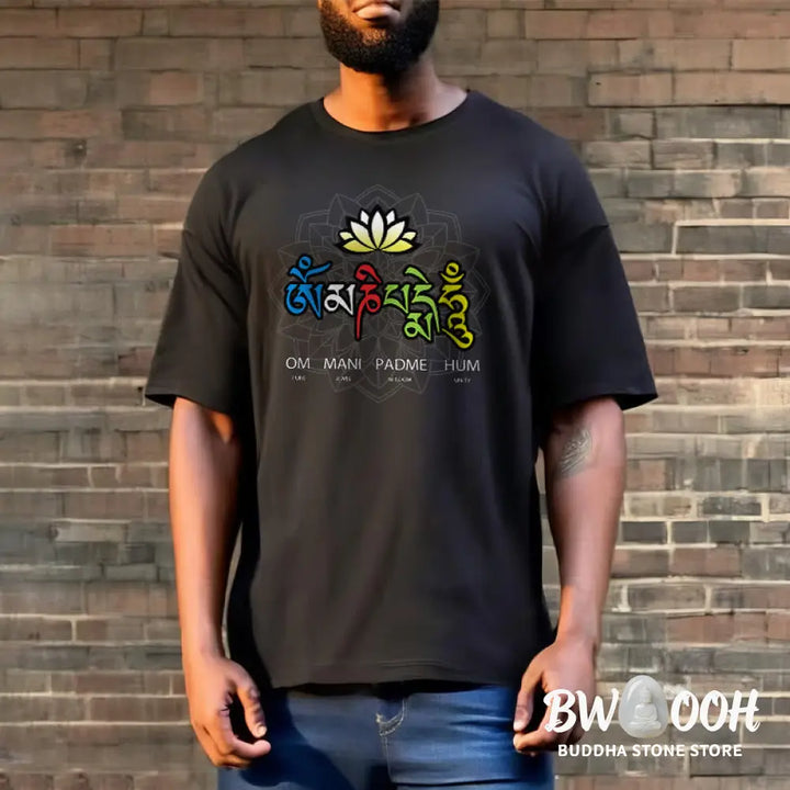 BWOOOH lotus print yoga pants - Om Mani Padme Hum Lotus Tee T-shirt