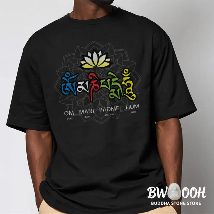 BWOOOH lotus print yoga pants - Om Mani Padme Hum Lotus Tee T-shirt